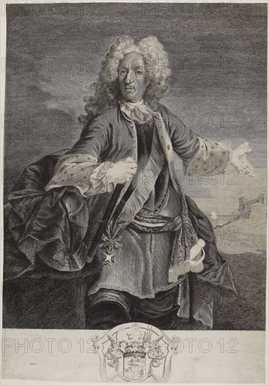 Johann Matthias, Count von Schulenburg., n.d., Giovanni Marco Pitteri (Italian, 1702-1786), after Francesco Carlo Rusca (Italian, 1696-1769), Italy, Engraving on paper, 399 x 320 mm (image), 462 x 320 mm (sheet)