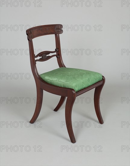 Side Chair, 1825/26, Sherlock Spooner and George Trask, American, active 1825–1826, Boston, Mahogany and birch, 82.9 × 45.8 × 40.6 cm (32 5/8 × 18 × 16 in.)