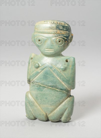 Squatting Female Figurine, A.D. 100/600, Costa Rica, Costa Rica, Greenstone, H. 11 cm (4 5/16 in.)