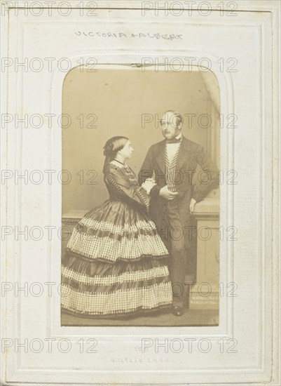 The Queen and Prince Consort, 1861, John Jabez Edwin Mayall, American, 1813-1901, United States, Albumen print, 8.4 × 5.6 cm (image/paper), 10.5 × 6.2 cm (mount)