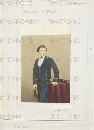 Prince Alfred, c. 1860, John Jabez Edwin Mayall, American, 1813-1901, United States, Albumen print, 7.4 × 5.5 cm (image/paper), 9.7 × 6.2 cm (mount)