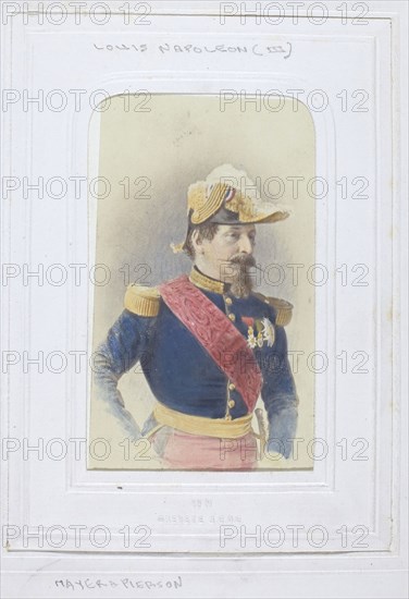 Napoleon III, 1860–69, Mayer and Pierson, French, active 1855–1878, France, Albumen print, 8.7 × 5.4 cm (image/paper), 10.4 × 6 cm (mount)