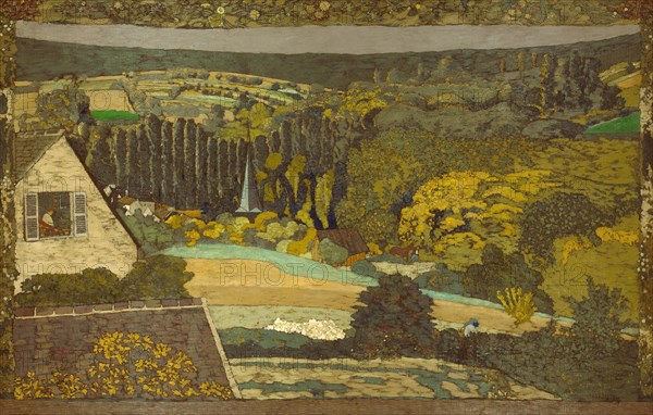 Landscape: Window Overlooking the Woods, 1899, Édouard Vuillard, French, 1868-1940, France, Oil on canvas, 96 1/8 × 149 in. (249.2 × 378.5 cm)