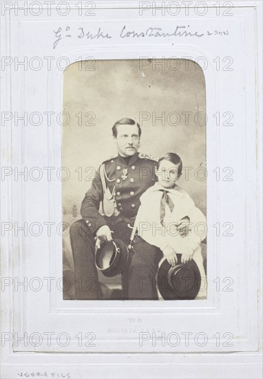 Grand Duke Constantine and Son, 1860–69, Verry Fils, French, active mid to late 19th century, France, Albumen print, 8.7 × 5.5 cm (image/paper), 10.5 × 6.2 cm (mount)