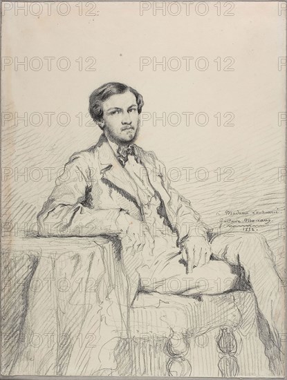 Portrait of Eugène Lacheurié, 1852, Gustave Moreau, French, 1826-1898, France, Graphite on ivory wove paper, 323 × 245 mm