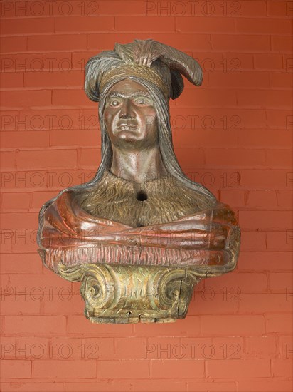 Ship Figurehead: Native American Bust, c. 1860, American, 19th century, New York, United States, White pine, H.: 74.9 cm (29 1/2 in.)