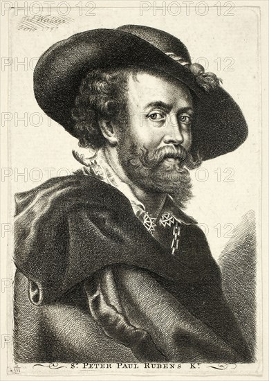 Sir Peter Paul Rubens, 1757, Thomas Worlidge (English, 1700-1766), after Peter Paul Rubens (Flemish, 1577-1640), England, Etching in black on ivory laid paper, 137 × 94 mm (image), 141 × 96 mm (plate), 143 × 100 (sheet)