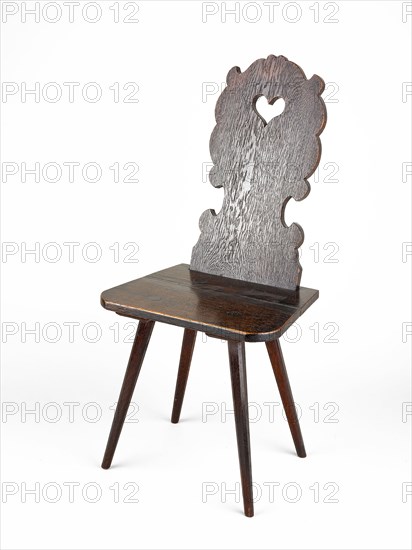 Side Chair, 1825/75, American, 19th century, Zoar, Ohio, Zoar, Chestnut and oak, 97.8 × 45.8 × 35.5 cm (38 1/2 × 18 × 14 in.)