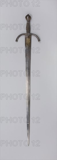 Arming Sword, 1520/30, Probably Italian, Italy, Steel, iron, gilding, wood, and silk textile (velvet), Overall L. 100.5 cm (39 5/8 in.)