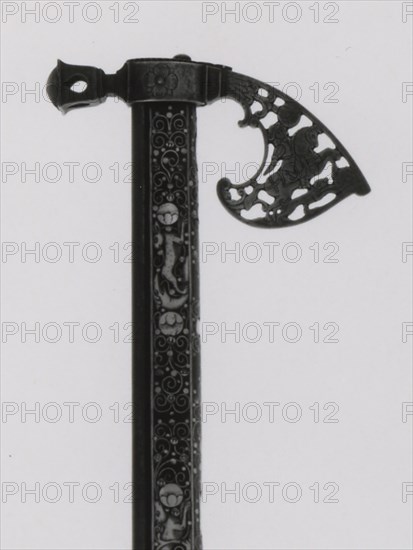 Combined Axe-Flintlock Gun-Dagger, 1660/80, East German or Polish (Silesia, possibly Teschen), Silesia, Steel, fruitwood, staghorn, and mother-of-pearl, L. 84.1 cm (33 1/8 in.)