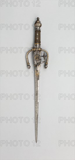 Dagger with Wheel-Lock Pistol, 1600/25, Italian, Italy, Steel, wood, iron, brass, and copper, L. 52 cm (20 1/2 in.)