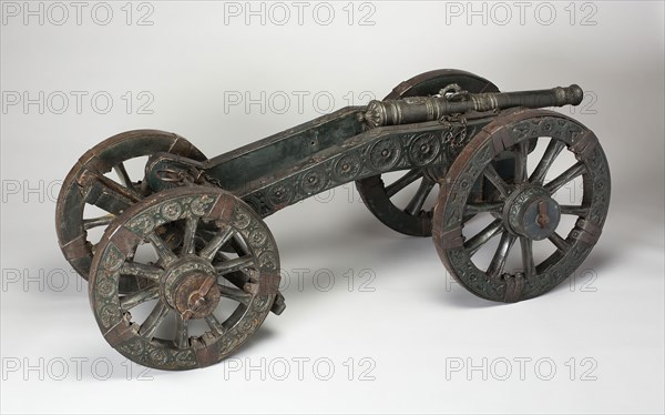 Model of a Bronze Field Cannon, late 17th century, possibly late 18th century, Austrian, Austria, Bronze, iron, and wood, Length of barrel: 70.8 cm (27 7/8 in.)