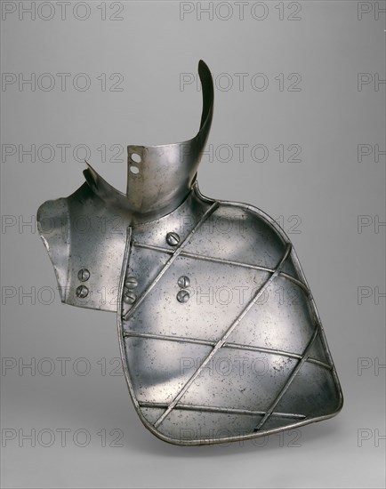 Reinforcing Bevor and Grandguard for the Joust, c. 1560, South German, Augsburg, Augsburg, Steel, H. 62.2 cm (24 1/2 in.)