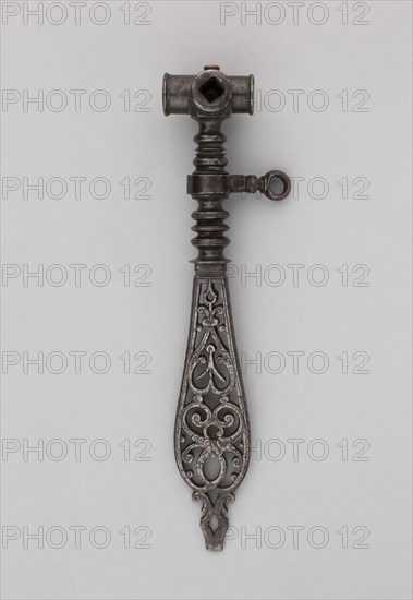 Wheel-Lock Spanner and Turnscrew, mid–17th century, German, Germany, Iron, blued, fretted and engraved, L. 18.5 cm (7 1/4 in.)