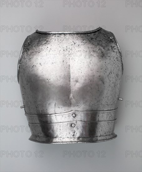 Backplate, early 17th century, marked later, Italian, Marked  GP [Gioco del Ponte, Pisa], Italy, Steel, Wt. 2 lb. 13 oz.