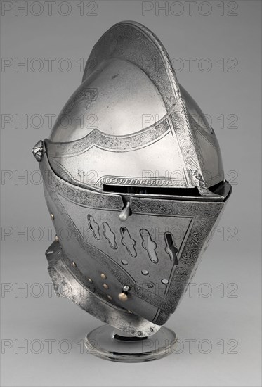 Close Helmet for the Tourney, 1550/60, South German, Nuremberg, Nuremberg, Steel, H. 22.2 cm (8 3/4 in.)
