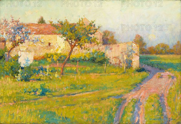 Spring in France, 1890, Robert William Vonnoh, American, 1858–1933, France, Oil on canvas, 38.7 × 55.9 cm (15 1/4 × 22 in.)