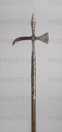 Poleaxe, 19th century in the late medieval style, European, Europe, Steel and wood