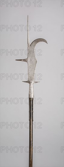 Bill, c. 1500, Italian, Italy, Steel, wood (chestnut), and brass, Blade with socket L. 69.8 cm (27 1/2 in.)