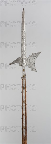 Halberd, 1500/1600, German (Saxony), Saxony, Steel, wood, and velvet, L. 226.1 cm (89 in.)