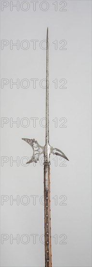 Halberd, 1575, German, Germany, Steel and wood (oak), Blade L. 64.2 cm (25 1/4 in.)