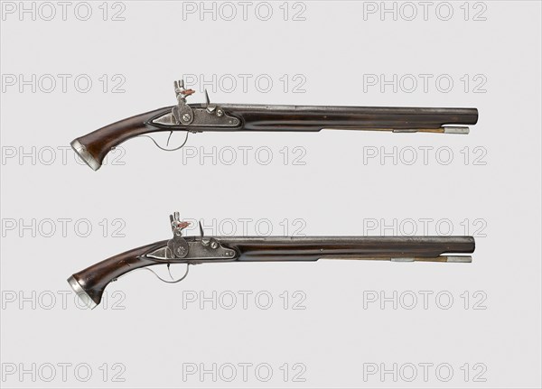 Pair of Flintlock Pistols, 1640/60, English, England, Steel, walnut, iron, and maple, L. 58.8 (23 1/8 in.)
