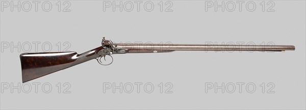 Double-Barreled Flintlock Fowling Piece, c. 1820, Joseph Manton, English, London, 1766-1835, England, Steel, iron, walnut, and platinum, L. 120.6 cm (47 1/2 in.)