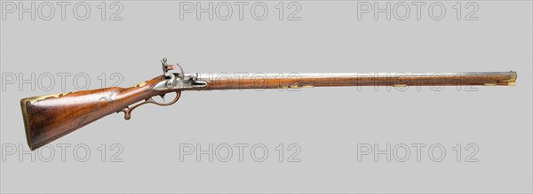 Flintlock Fowling Gun, c. 1770, Lock: Karl Starek, Austria, Vienna, active 1764-85, Barrel: Giovanni Battista Iocussi. Pistoia, Germany, Walnut and brass