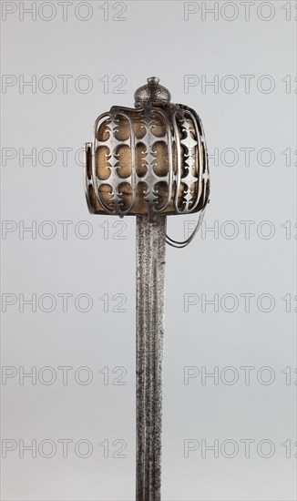 Basket-Hilted Broadsword (Claymore), c. 1760, Scottish, Scotland, Steel, wood, and leather, Overall L. 101.5 cm (39 15/16 in.)