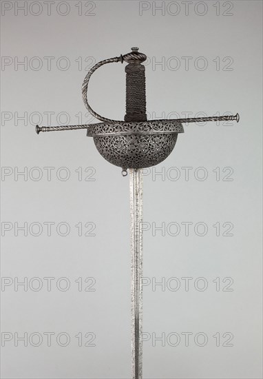 Cup-Hilted Rapier, c. 1650/70, Italian, Italy, Steel, Overall L. 117 cm (46 1/16 in.)