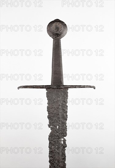 Sword, early 15th century, European, Europe, Iron, steel, wood, and cord, Overall L. 97.8 cm (38 1/2 in.)