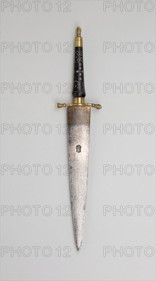 Plug Bayonet, 1686, English, England, Steel, wood, brass, and silver, L. 42.5 cm (16 3/4 in.)