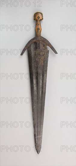 Cinquedea, 19th century (?) in early 16th century Italian style, Italian, Italy, Bone, bronze, and brass, L. 66 cm (26 in.)