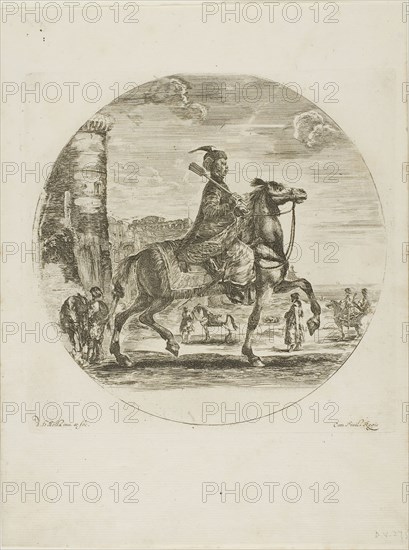 Polish Horseman, c. 1651, Stefano della Bella, Italian, 1610-1664, Italy, Etching on paper, 190 x 190 mm