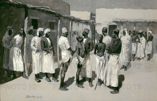 Slave Market, 1893, Frederic Remington, American, 1861–1909, New York, Oil on canvas, 73 × 103.5 cm (28 3/4 × 40 3/4 in.)