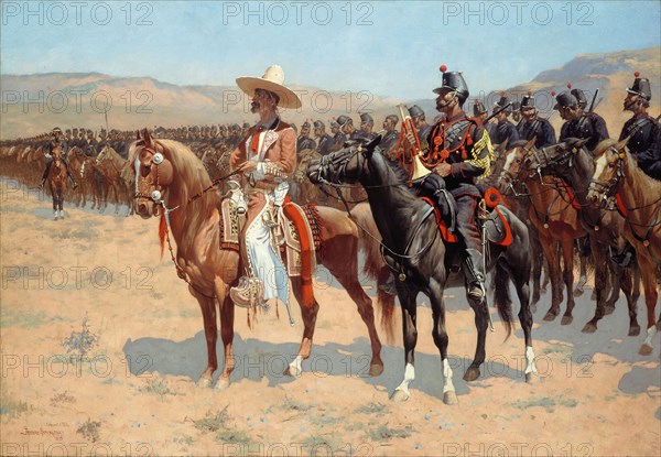The Mexican Major, 1889, Frederic Remington, American, 1861–1909, New York, Oil on canvas, 87 × 124.8 cm (34 1/4 × 49 1/8 in.)