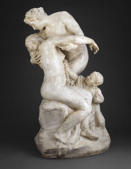 Bacchus Consoling Ariadne, c. 1892, Aimé-Jules Dalou, French, 1838–1902, France, Plaster, 81.3 × 54.6 × 54 cm (32 × 21 1/2 × 21 1/4 in.)