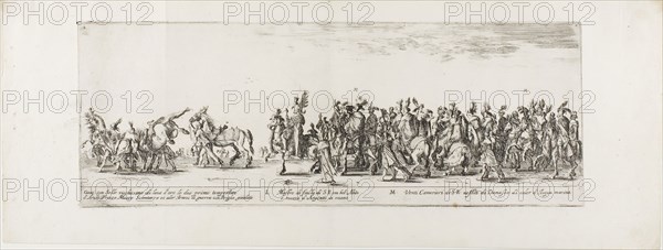 Entrance of the Ambassador of Poland into Rome, 1633, Stefano della Bella, Italian, 1610-1664, Italy, Etching on ivory laid paper, 155 x 425 mm (image/plate), 210 x 560 mm (sheet)