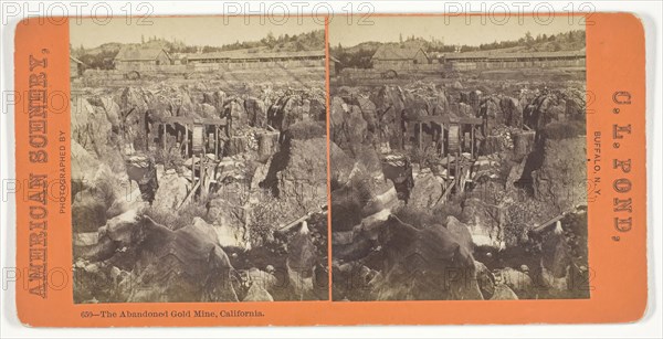 The Abandonded Gold Mine, California, 1860/90, C. L. Pond, American, active 1860–1890, United States, Albumen print, stereo, No. 650 from the series "American Scenery