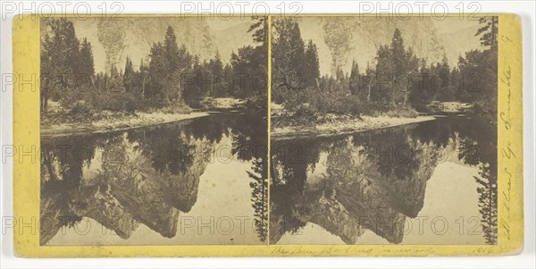 The Three Brothers, Inverted, 1861/80, Carleton Watkins, American, 1829–1916, United States, Albumen print, stereo, 7.7 x 7.6 cm (each image), 8.1 x 17.1 cm (card)