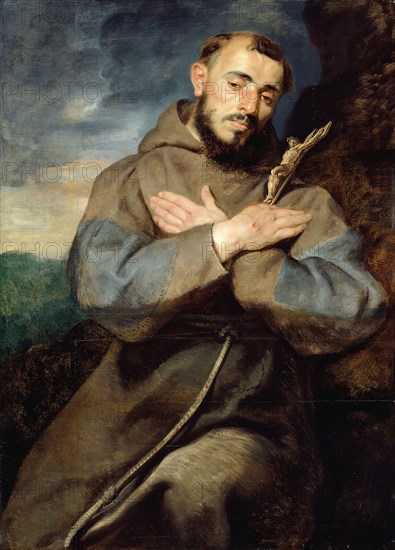 Saint Francis, c. 1615, Peter Paul Rubens, Flemish, 1577-1640, Flanders, Oil on panel, 43 1/4 × 31 in. (99 × 78.8 cm)