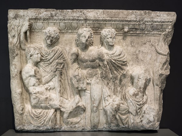Side Panel of a Sarcophagus, First half of the 3rd century AD, Roman, Antioch, Marble, 96 × 140.5 × 22 cm (37 5/16 × 55 3/8 × 8 5/8 in.)