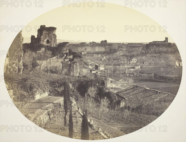 Palace of the Caesars on the Palatine, 1860, Robert MacPherson, Scottish, 1811–1872, Scotland, Albumen print, 30.7 x 39.9 cm (image, oval), 49.2 x 64.4 cm (paper)