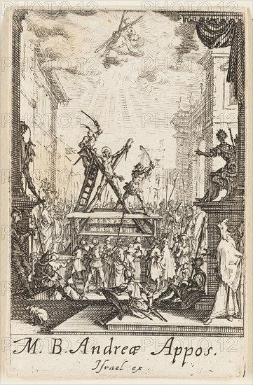 Martyrdom of Saint Andrew, plate three from The Martyrdoms of the Apostles, n.d., Jacques Callot, French, 1592-1635, France, Etching on paper, 72 × 46 mm