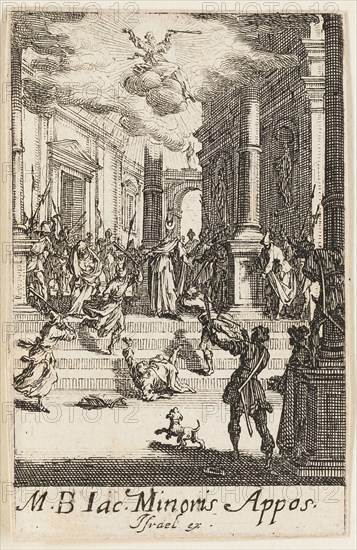 Martyrdom of Saint John, the Minor, plate seven from The Martyrdoms of the Apostles, n.d., Jacques Callot, French, 1592-1635, France, Etching on paper, 72 × 47 mm