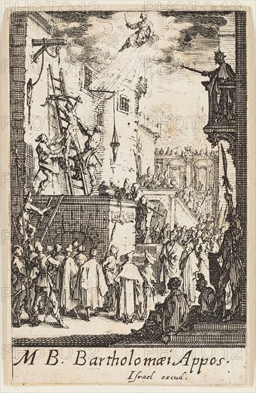 Martyrdom of Saint Bartholomew, plate nine from The Martyrdoms of the Apostles, n.d., Jacques Callot, French, 1592-1635, France, Etching on paper, 73 × 46 mm