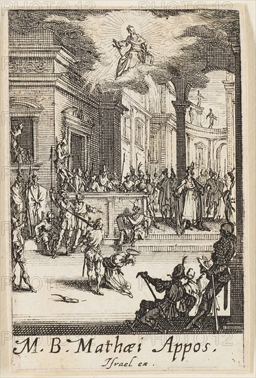 Martyrdom of Saint Matthew, plate thirteen from The Martyrdoms of the Apostles, n.d., Jacques Callot, French, 1592-1635, France, Etching on paper, 72 × 47 mm