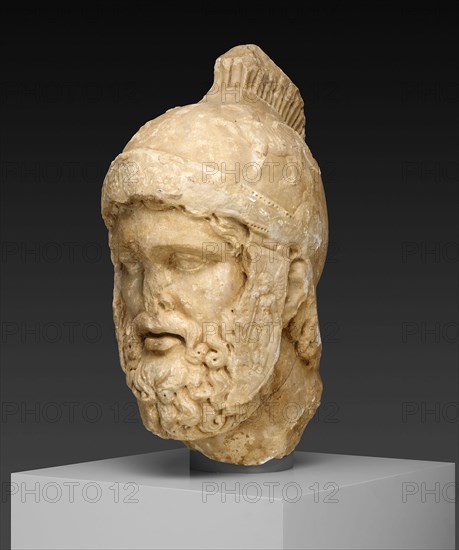 Head of Mars, 2nd century AD, Roman, Roman Empire, Marble, 59.2 × 29.5 × 37.8 cm (23 1/3 × 11 5/8 × 14 7/8 in.)