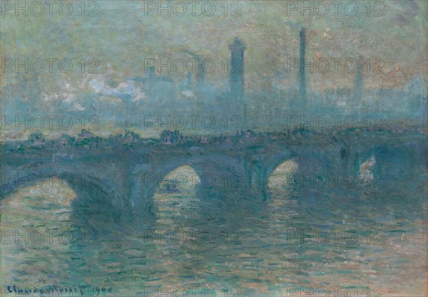 Waterloo Bridge, Gray Weather, 1900, Claude Monet, French, 1840-1926, France, Oil on canvas, 65.4 × 92.6 cm (25 3/4 × 36 3/8 in.)