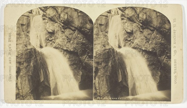 Cheyenne Falls, 1879/92, William Henry Jackson, American, 1843–1942, United States, Albumen print, stereo, 9.4 x 7.7 cm (each image), 10 x 17.8 cm (card)